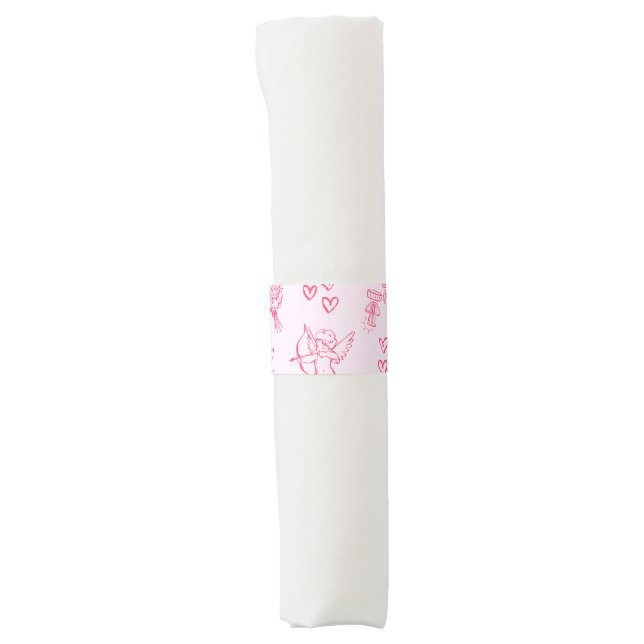 Galentine’s Day Valentine Girly Invitation Napkin Bands (Front)
