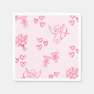 Galentine’s Day Valentine Girly Invitation Napkins