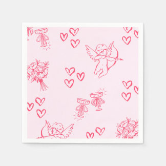 Galentine’s Day Valentine Girly Invitation Napkins