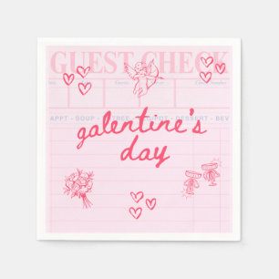 Galentine’s Day Valentine Girly Invitation Napkins