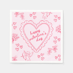 Galentine’s Day Valentine Girly Pink Napkins