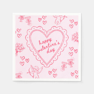 Galentine’s Day Valentine Girly Pink Napkins