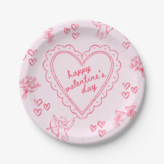 Galentine’s Day Valentine Girly Pink Paper Plates
