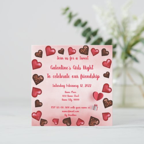 Galentines Girls Night  Invitation