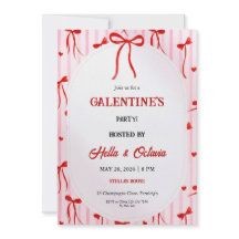 Galentine’s Party Invitation Printable, Pink & Red