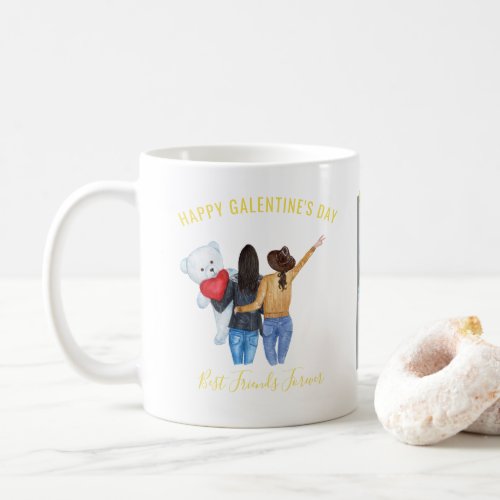 Galentine Valentine  BFF Best Friends Photo Coffee Mug