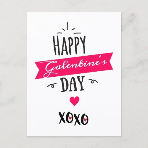 Galentine XX  Happy Galentines Day  Pink Holiday Postcard