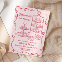 Galentines Afternoon Tea Party Hand Drawn