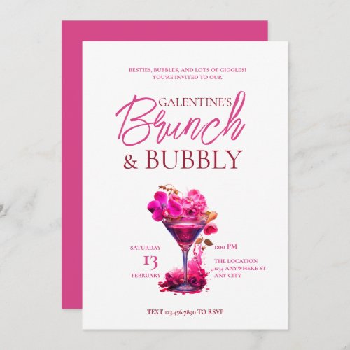 Galentines Brunch and Bubbly Invitation