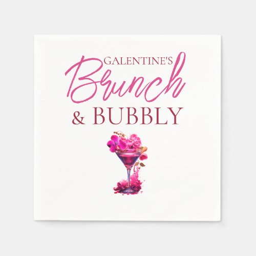 Galentines Brunch and Bubbly Paper Napkin