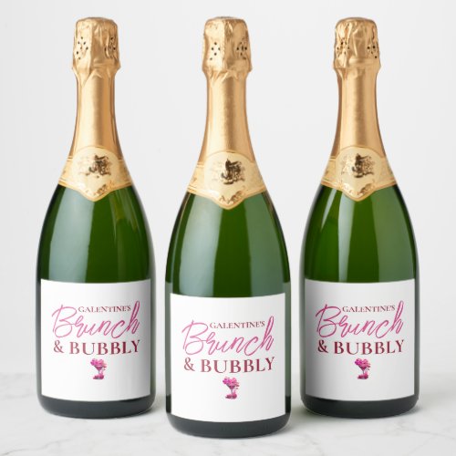 Galentines Brunch and Bubbly Wine Label