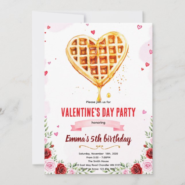 Galentine's Brunch party invitation (Front)
