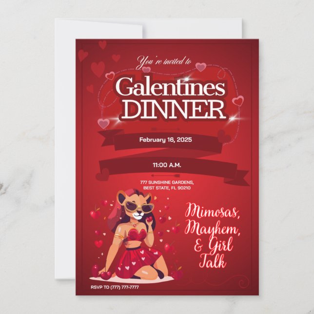 Galentine's Customizable Brunch Invitation (Front)