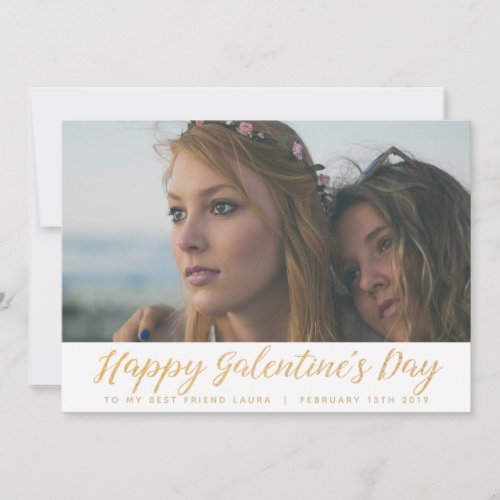 Galentines day Best friend photo Holiday Card