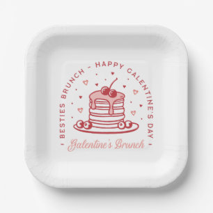 Galentine's Day besties brunch coquette preppy Paper Plates