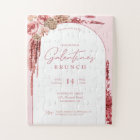 Galentine's Day Boho floral modern pink Invitation