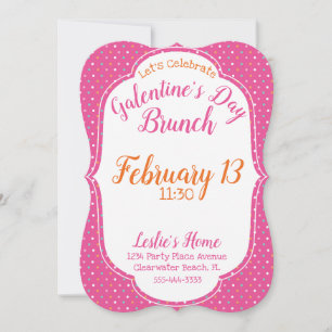 "Galentine's Day Brunch" Fun Pink Girly Pattern Holiday Card