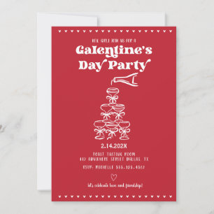 Galentine's Day Champagne Tower Invitation