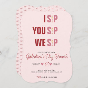 Galentine's Day Champaign Brunch Invitation