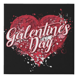 Galentine's Day Faux Canvas Print