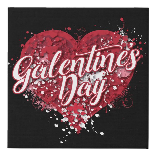 Galentine's Day Faux Canvas Print (Front)