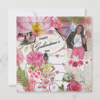 Galentine's Day Flat Greeting Card