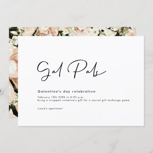 Galentines Day Floral Invitation Card