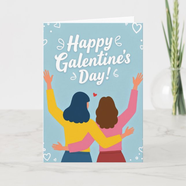 Galentines Day Friendship Hearts Card (Front)