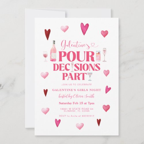 Galentines Day Girls Night Valentines Party Invitation