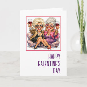 Galentine's Day Glamourous  Old Ladies Card