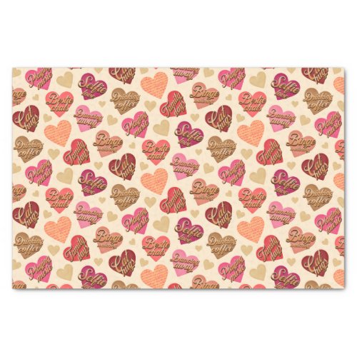 Galentines Day Hearts and Words Valentine Tissue Paper