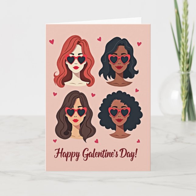 Galentines Day Hearts Card (Front)