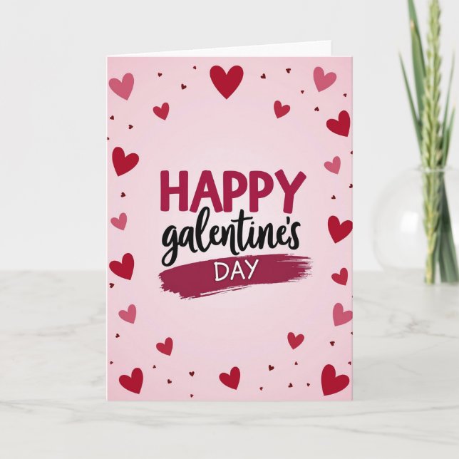 Galentines Day Hearts Friend Card (Front)