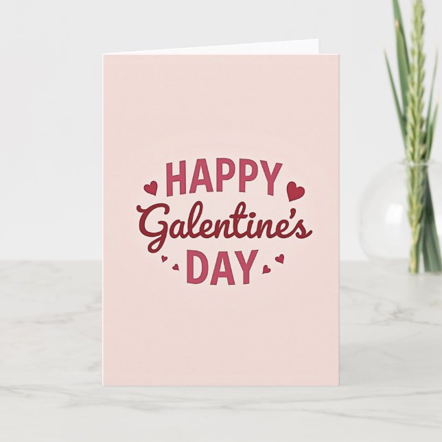 Galentines Day Hearts Layered Card (Front)