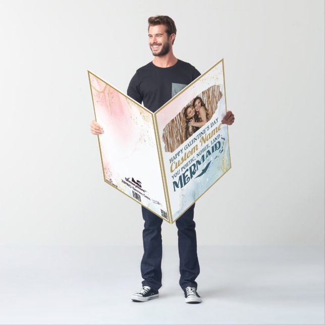 Galentines Day Land Mermaid Greeting Card (In Situ)