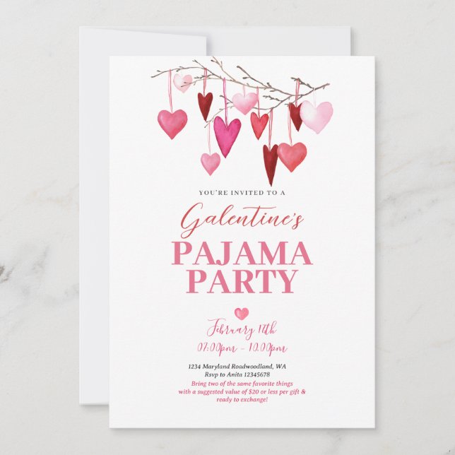 Galentine's Day Pajama Party Invitation (Front)