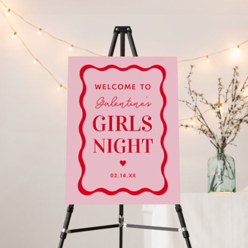 Galentines Day Party Girl Night Out Welcome Sign