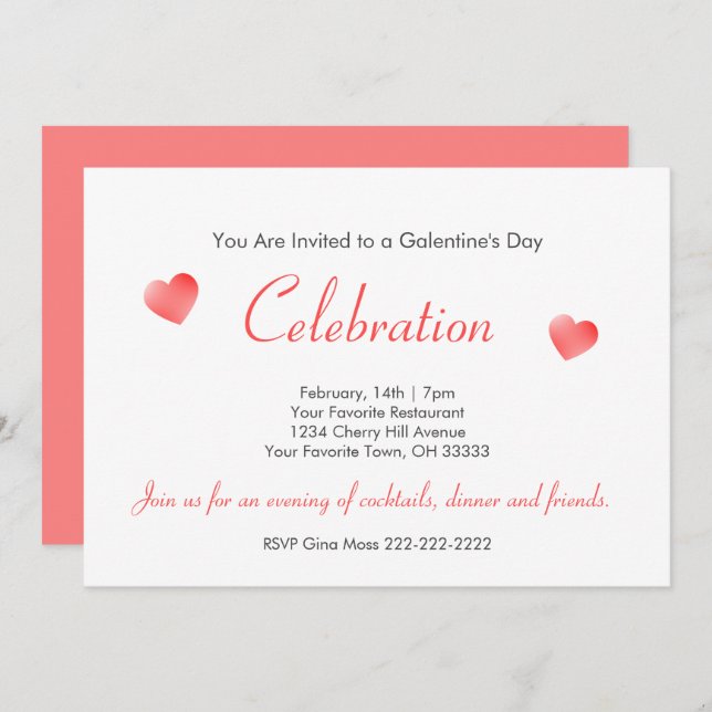 Galentine's Day Party Holiday Card (Front/Back)