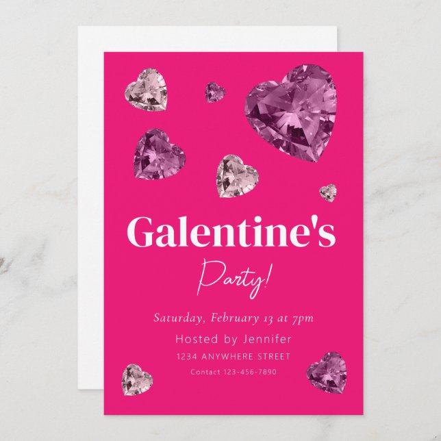 Galentine's Day Party Invitation (Front/Back)