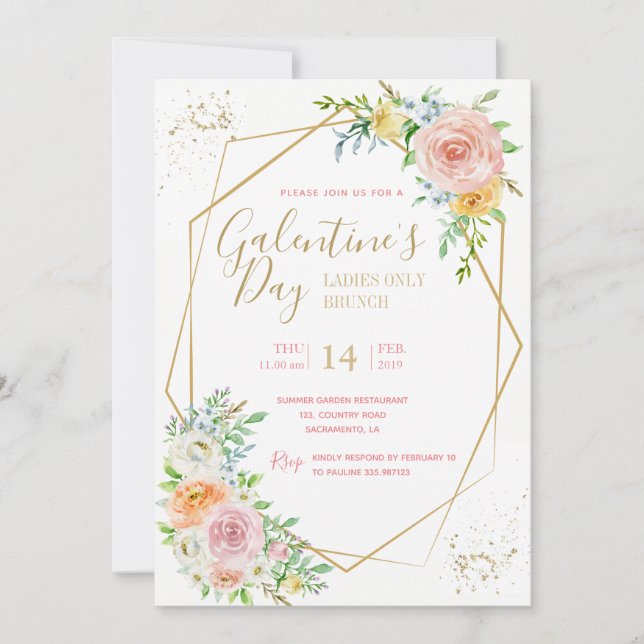 Galentine's Day party invitation (Front)