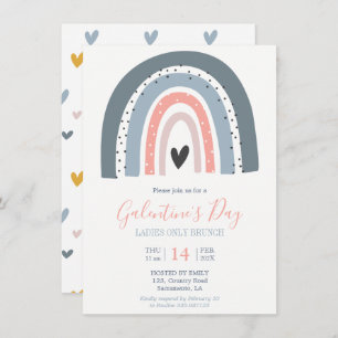 Galentine's Day party rainbow pastel Invitation