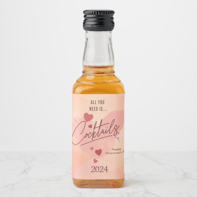 Galentine's Day Personalized Mini Liquor Label Set (Front)