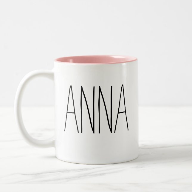 Galentine's Day Personalized Name Two-Tone Coffee Mug (Left)