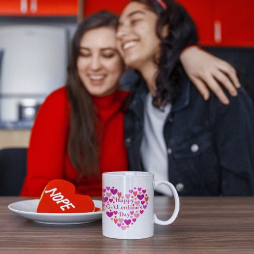 GALentines Day Pink Hearts Mug