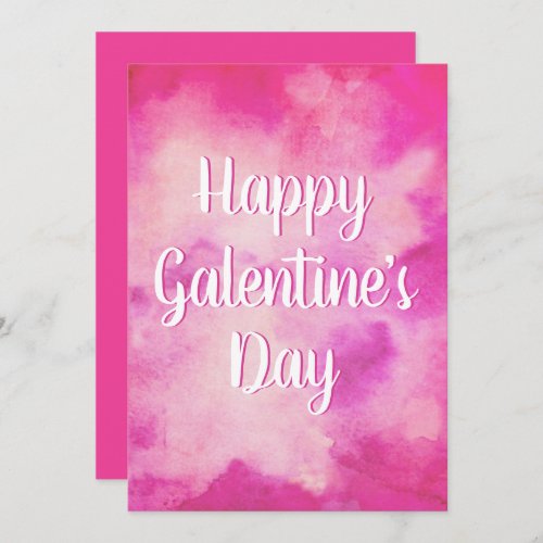 Galentines Day Pink Watercolor Holiday Card