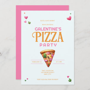 Galentine's Day Pizza Party Invitation