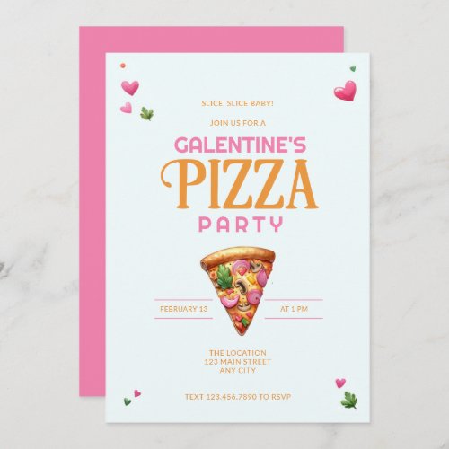 Galentines Day Pizza Party Invitation