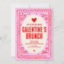 Galentine's Day Red Pink  hand drawn Brunch  Invitation