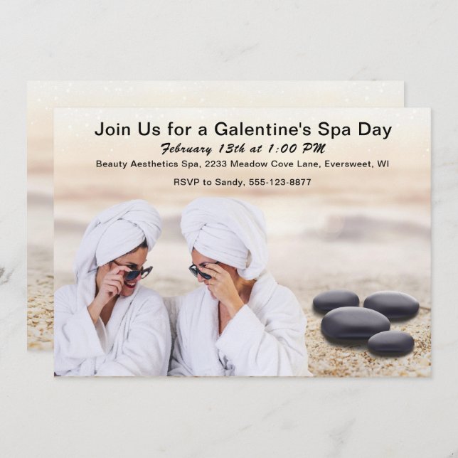 Galentine's Day Spa Relaxing Gals Party Invitation (Front/Back)