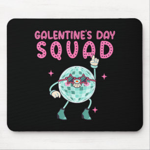 Galentines Day Squad Disco Ball Design Mouse Pad